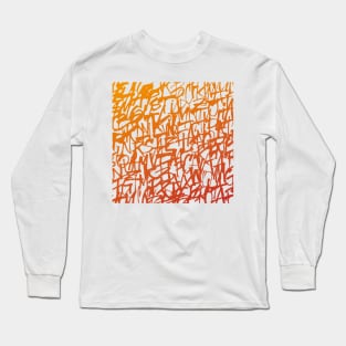 Handwritten Orange Gradient Lettering Pattern for Clothing, Accessories, and Home Decor Long Sleeve T-Shirt